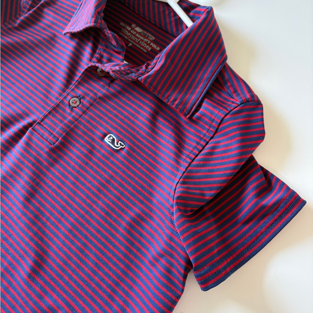 Boys Vineyard Vines Sankaty Striped Polo